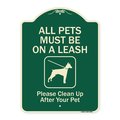 Signmission Designer Series-All Pets Must Be On A Leash Please Clean Up After Your Pet, 24" x 18", G-1824-9998 A-DES-G-1824-9998